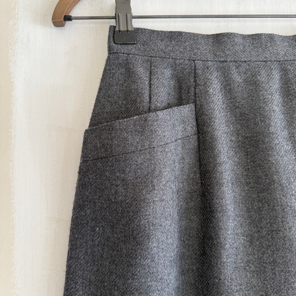 Classic Women's Grey A-Line Wool Blend Skirt Size XS - Picture 3 of 12